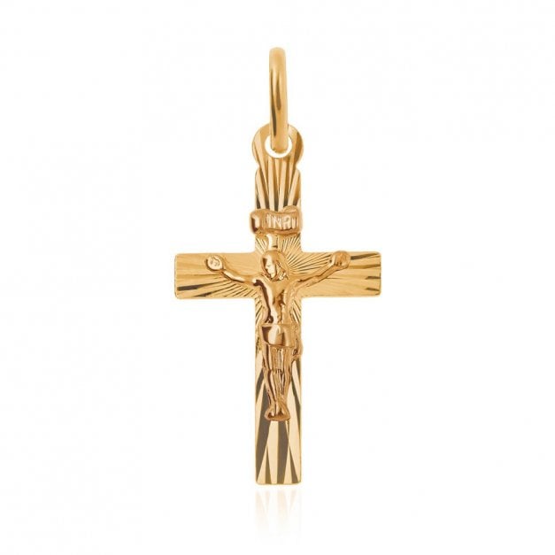 La Luce Kreuzanhänger mit Jesus Christus aus 333er Gold in exklusiver Geschenkbox mit Gravur