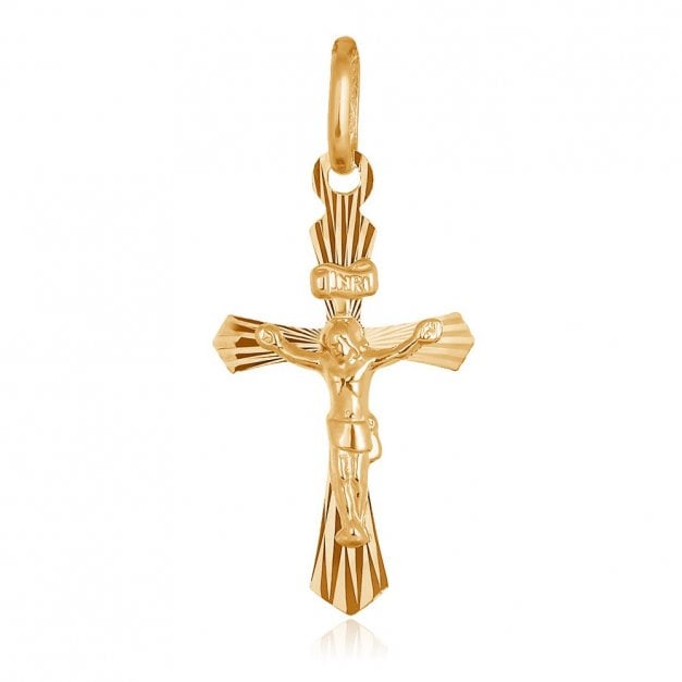 La Luce Kreuzanhänger mit Jesus Christus aus 333er Gold in exklusiver Geschenkbox mit Gravur