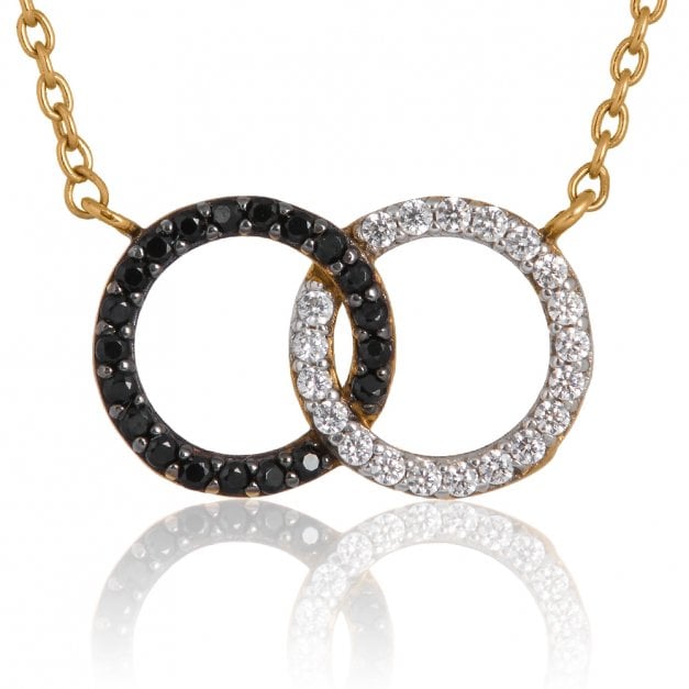 Black&White Promi Damenhalskette aus 333er Gold in exklusiver Geschenkbox mit Gravur
