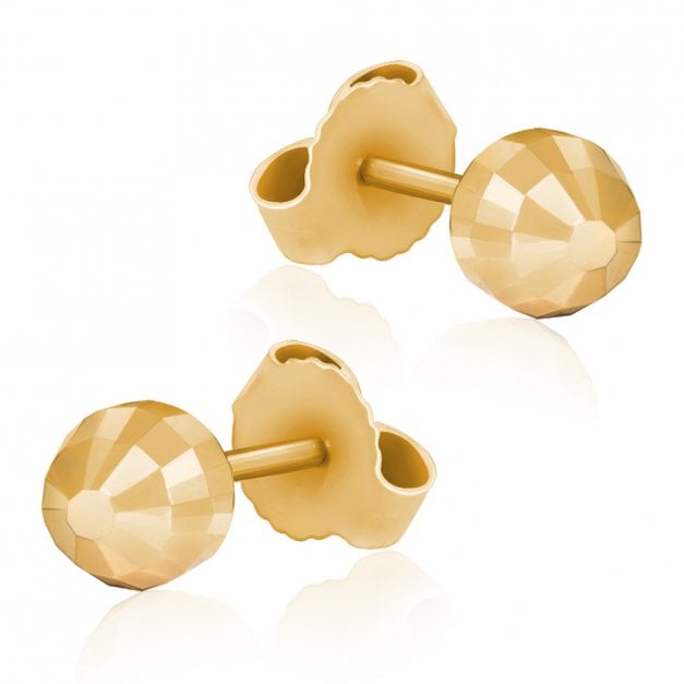 Kugeln Ohrstecker aus 333er Gold in exklusiver Geschenkbox mit Gravur