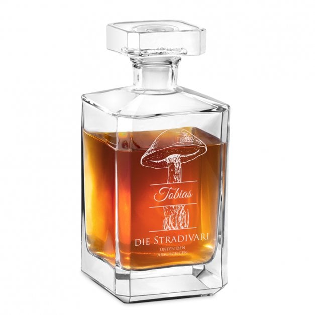 Bourbon Whisky Karaffe mit Gravur für einen Pilzsammler