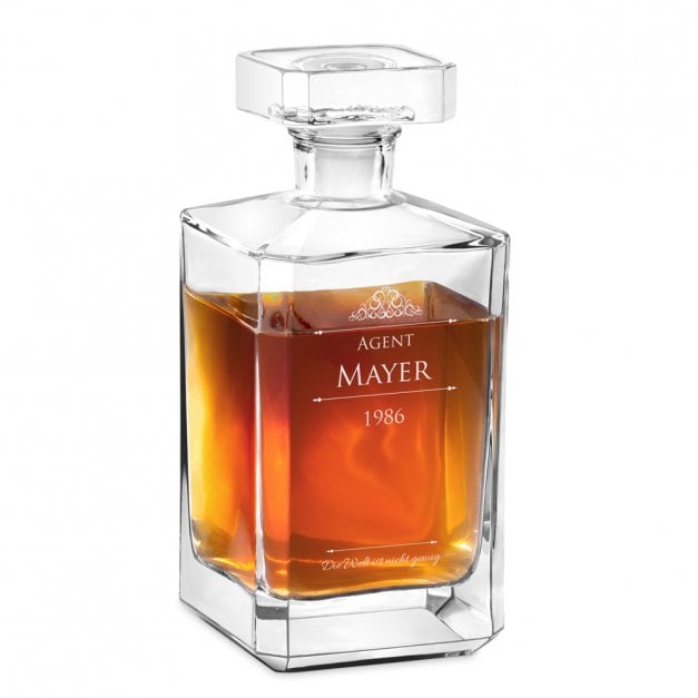 Bourbon Whisky Karaffe mit Gravur für einen Beamten zum Geburtstag