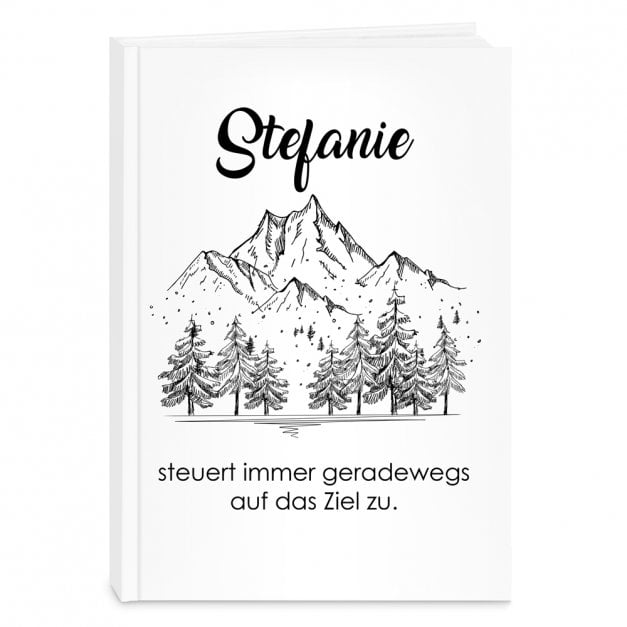 Undatierter Terminplaner im Hardcover im A5-Format für eine Bergliebhaberin, Gebirgsmotiv