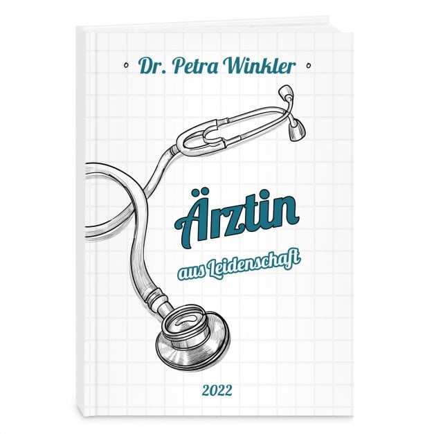 Undatierter Terminplaner im Hardcover im A5-Format für eine Ärztin als Danksagung