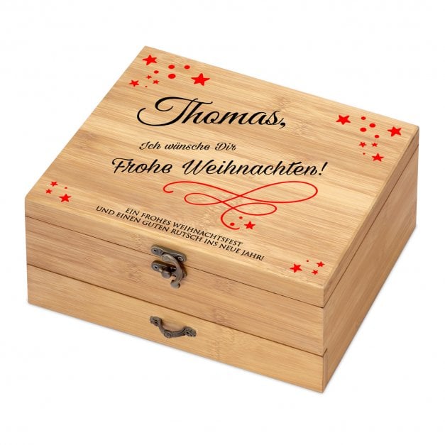 8er Weinzubehör-Set mit Schublade und Aufdruck für ihn zu Weihnachten