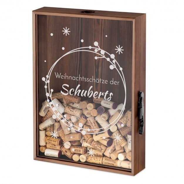 Kronkorken- und Korkensammler zum Aufhängen mit Gravur für ein Paar zu Weihnachten