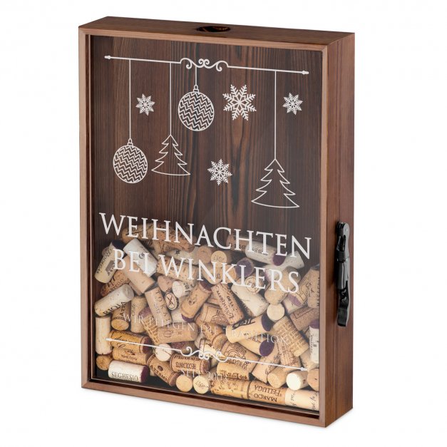 Kronkorken- und Korkensammler zum Aufhängen mit Gravur für ein Paar zu Weihnachten