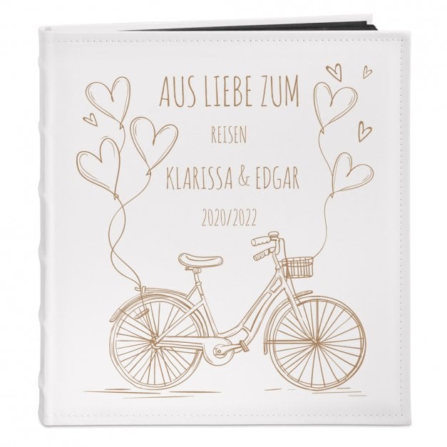 Fotoalbum mit Aufruck zum Einkleben für ein Paar Radfahrer