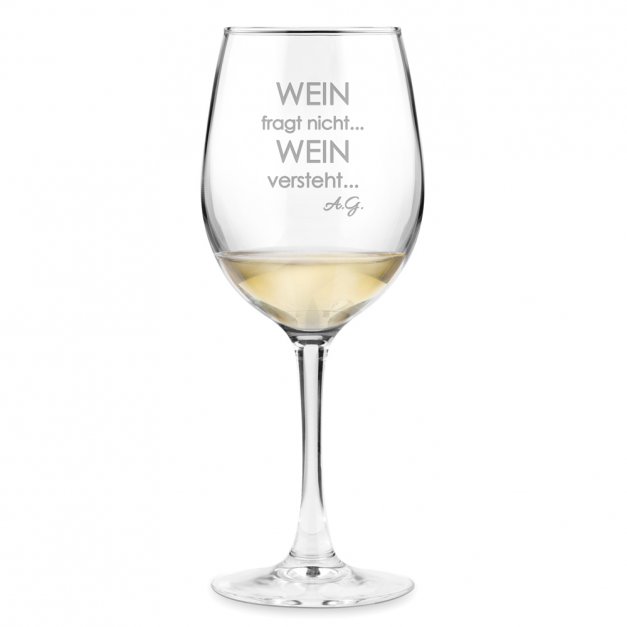 Weinglas mit Gravur für eine Single-Lady