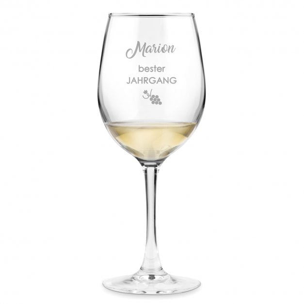Weinglas mit Gravur für eine Weinliebhaberin zum Geburtstag