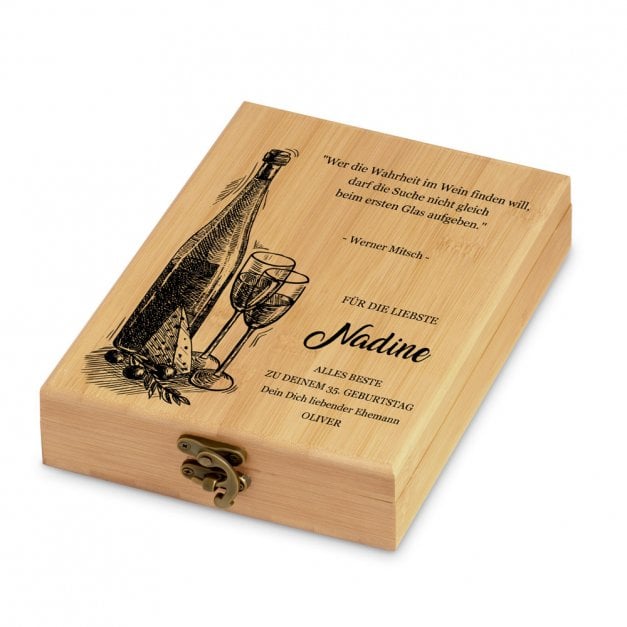 4er Weinzubehör-Set mit Aufdruck für Ihre Geliebte Ehefrau zum Geburtstag