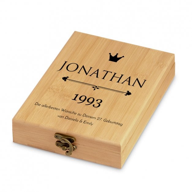4er Weinzubehör-Set mit Aufdruck für ihn zum Geburtstag Krone