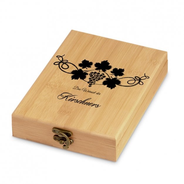 4er Weinzubehör-Set mit Aufdruck für ein Paar zur Hochzeit zum Jahrestag Weinpflanze