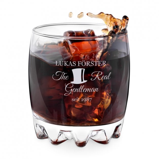 Sylvana Whisky Glas mit Gravur für einen Gentleman zum Geburtstag
