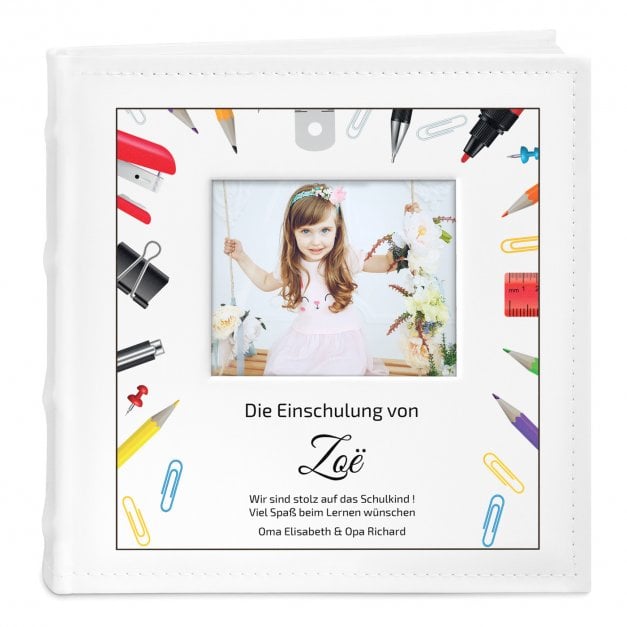Einsteck Fotoalbum mit Sichtfenster und Aufdruck für ein Mädchen