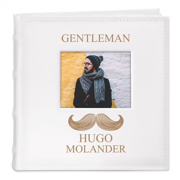 Einsteckalbum mit Aufdruck und Sichtfenster für einen Gentleman