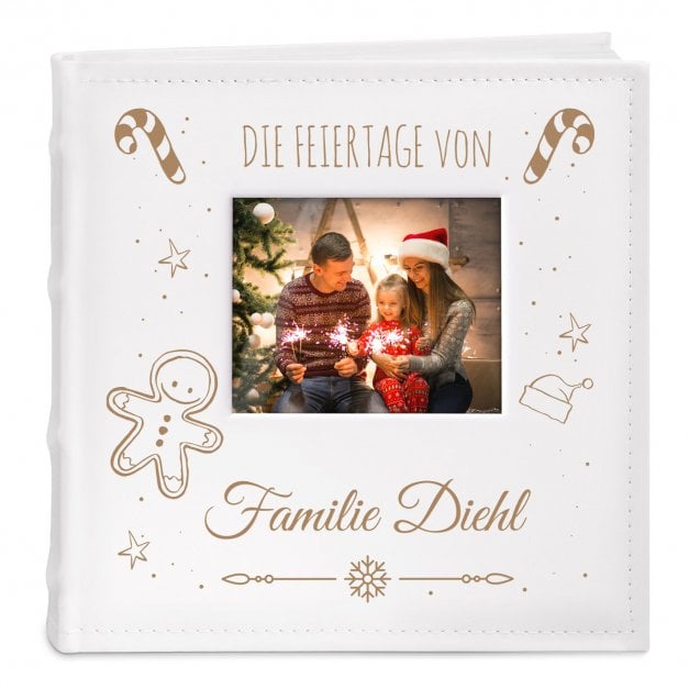Einsteckalbum mit Aufdruck und Sichtfenster für ein Paar zum Weihnachtsfest