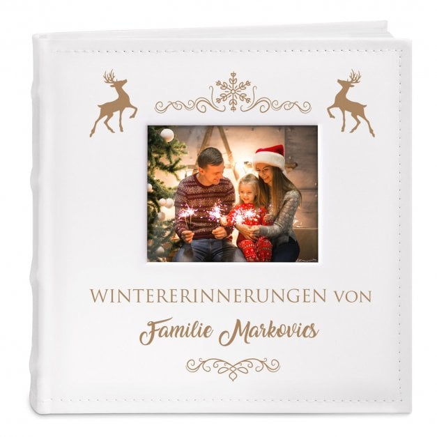 Einsteckalbum mit Aufdruck und Sichtfenster für ein Paar zu Weihnachten