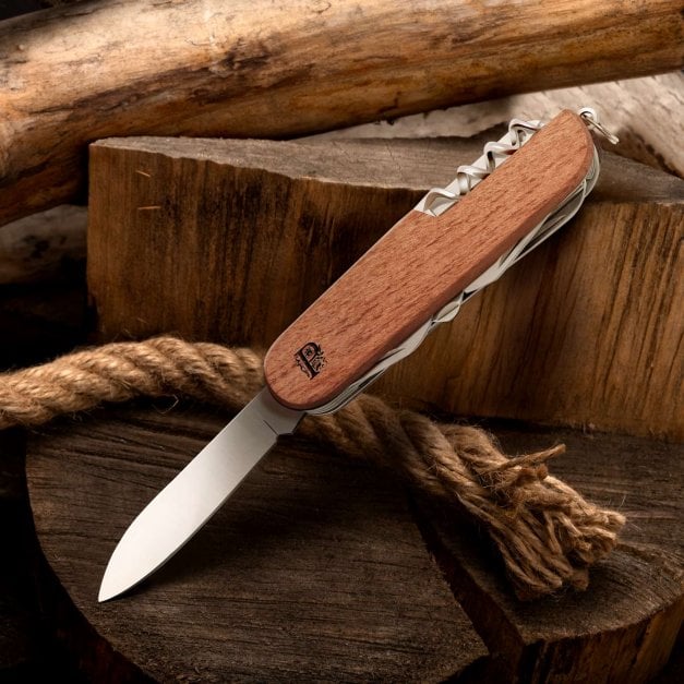 Holz Taschenmesser mit eingravierten Initialen für ihn