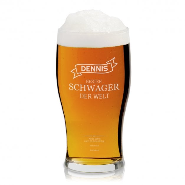 Bierglas mit Gravur für Ihren Schwager zum Geburtstag