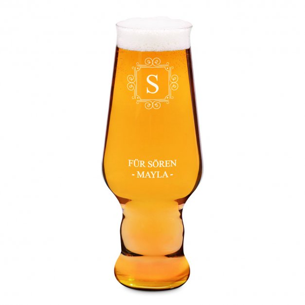 Splendour Bierglas mit Gravur und eingravierter Initiale für ihn