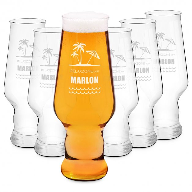 Splendour 6er Biergläser Set mit Gravur für einen Bierfan Rentner