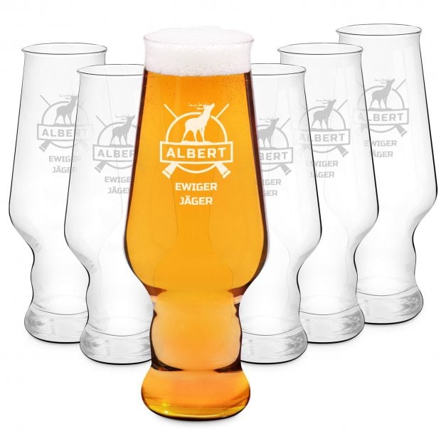 Splendour 6er Biergläser Set mit Gravur für einen Jäger