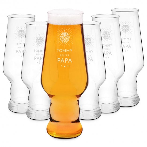 Splendour 6er Biergläser Set mit Gravur für Ihren Vater
