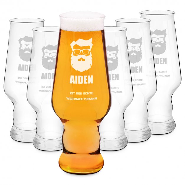 Splendour 6er Biergläser Set mit Gravur für einen Bierträger zu Weihnachten