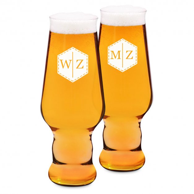 Splendour 2er Biergläser Set mit eingravierten Initialen für ein Paar