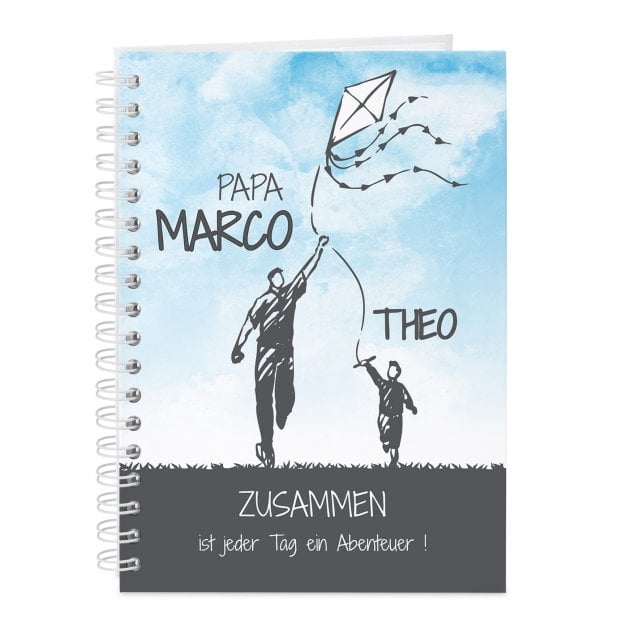 Bedrucktes Notizbuch mit Hardcover für Papa und Sohn