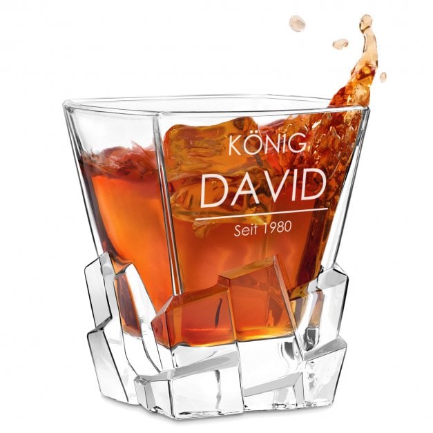 Ice Blink Whisky Glas mit Gravur für einen Mann mit Stil