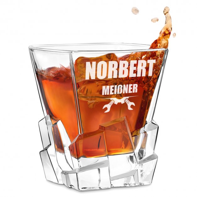 Ice Blink Whisky Glas mit Gravur für einen Heimwerker, Ingenieur