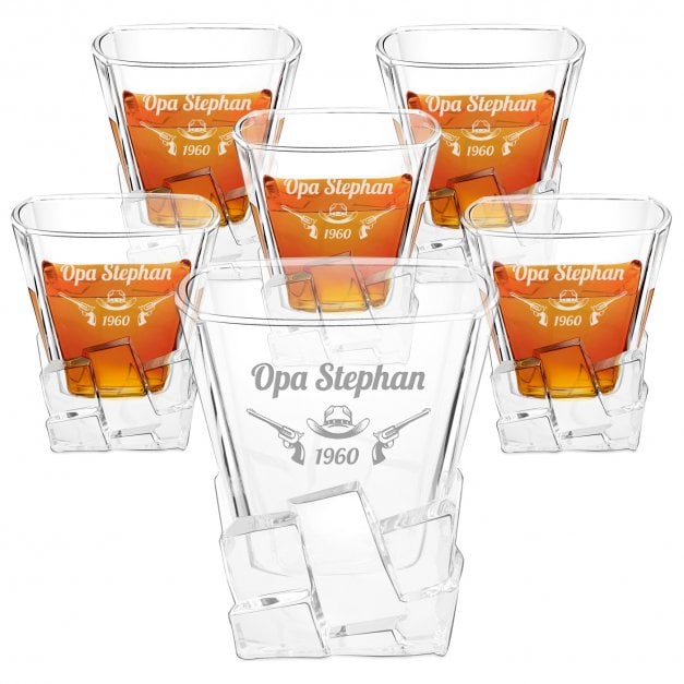 Ice Blink 6er Whisky Gläser Set mit Gravur für Ihren Opa zum Geburtstag