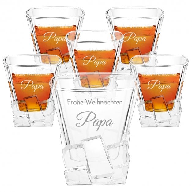Ice Blink 6er Whisky Gläser Set mit Gravur für Ihren Vater für Ihren Vater zum Weihnachtsfest