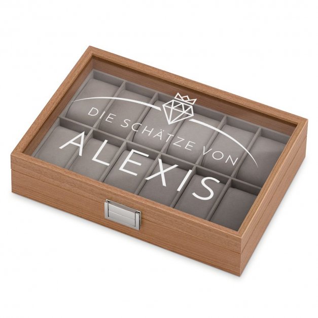 Uhrenbox aus Holz mit Gravur für Ihre Großmutter
