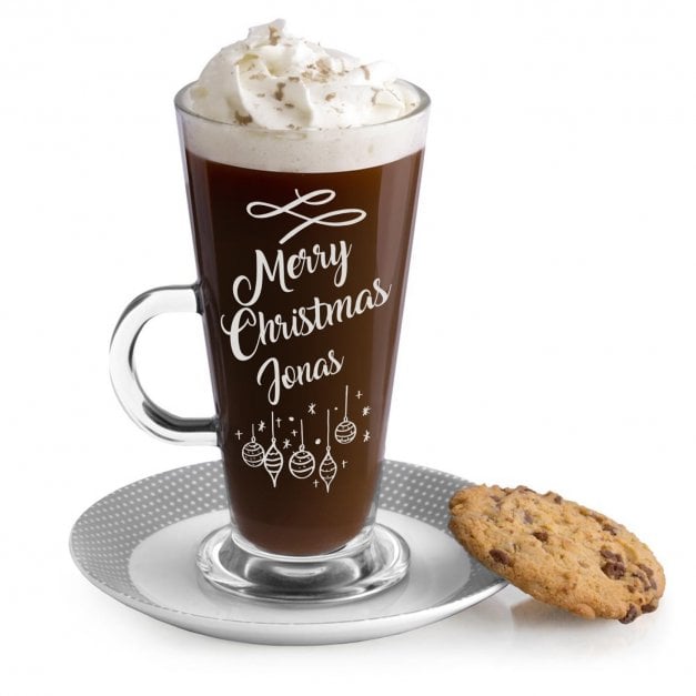 Kaffee Glas mit Gravur für ihn, einen Mann zu Weihnachten