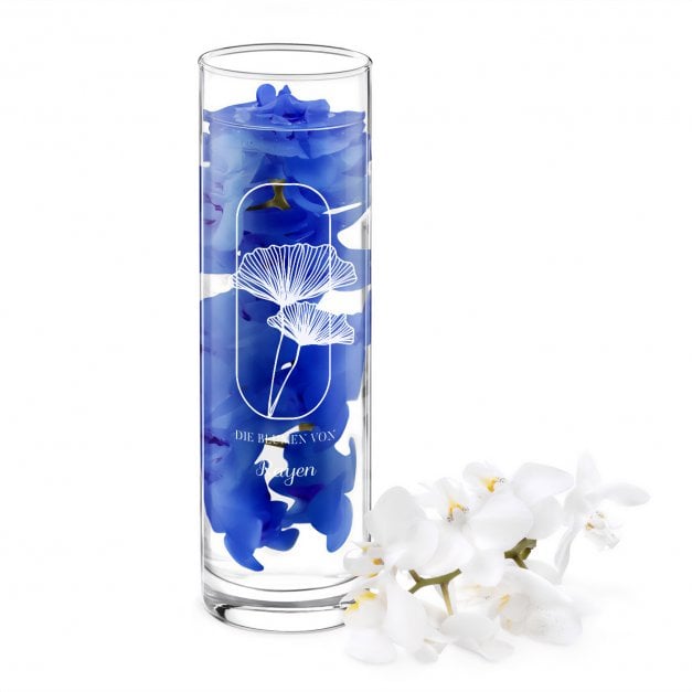 Glasvase mit Gravur für sie zum Geburtstag Jubiläum 