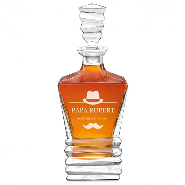 Geometric Whisky Karaffe mit Gravur für Ihren Papa