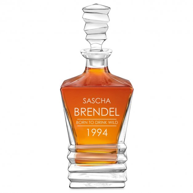 Geometric Whisky Karaffe mit Gravur für einen Musikfan zum Geburtstag