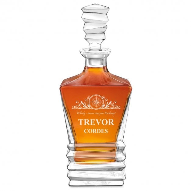 Geometric Whisky Karaffe mit Gravur für einen Abenteurer Bersteiger