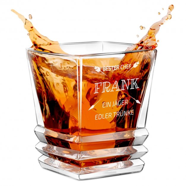 Geometric Whisky Glas mit Gravur für Ihren Schwager