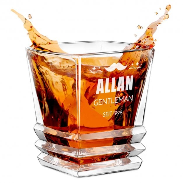 Geometric Whisky Glas mit Gravur für einen Gentleman zu Weihnachten