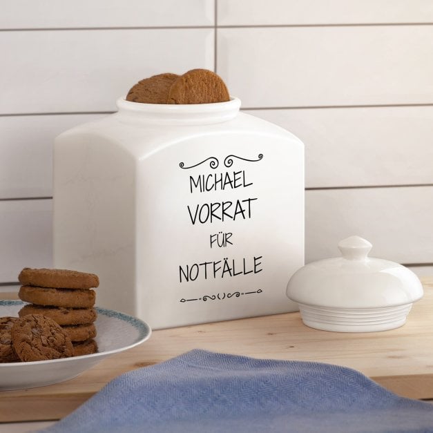 Weiße Keramikdose mit Aufdruck für ihn zum Ehrentag