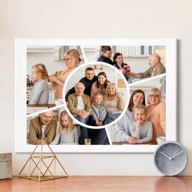 Wandbildcollage mit Aufdruck von eigenen Fotos für Ihre Eltern Großeltern zum Hochzeitstag