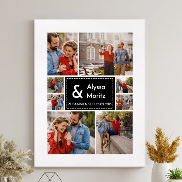 Fotoleinwand mit Aufdruck von eigenen Fotos für ein Paar zur Hochzeit