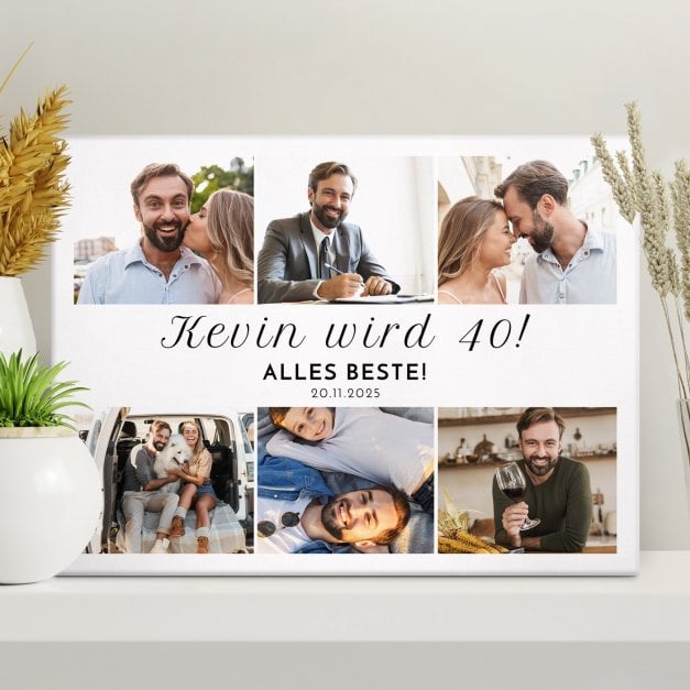 Fotoleinwand mit Aufdruck von eigenen Fotos für ihn zum 40. Geburtstag