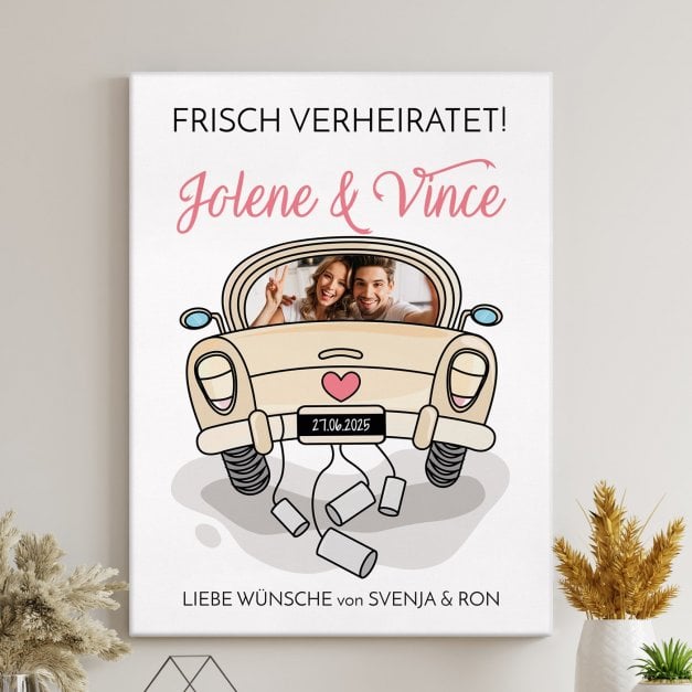 Fotoleinwand mit Aufdruck von eigenen Fotos für ein Brautpaar