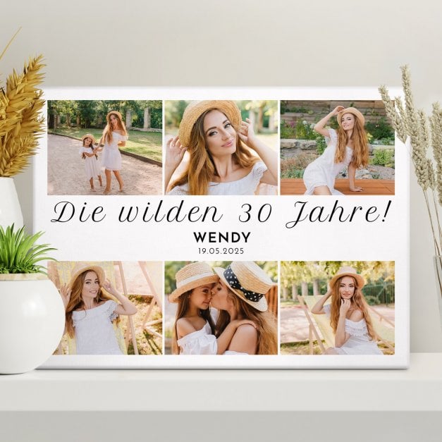 Fotoleinwand mit Aufdruck von eigenen Fotos für sie zum 30. Geburtstag