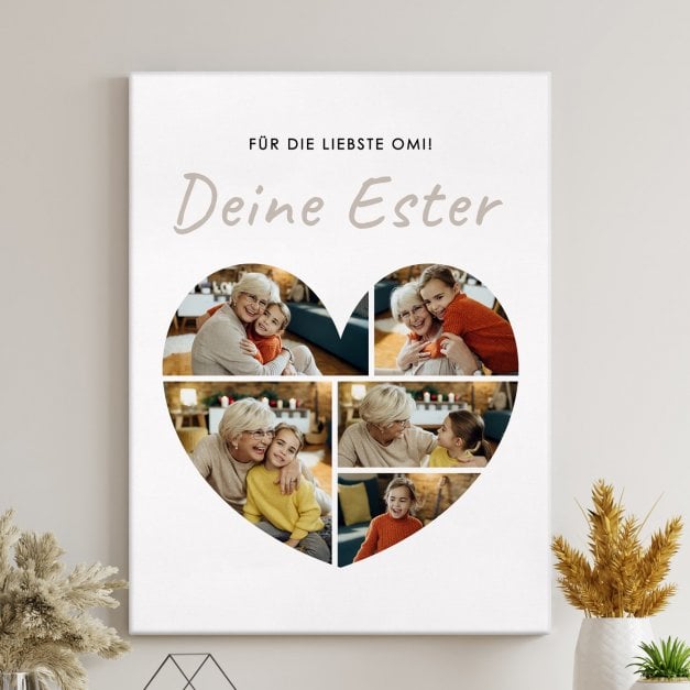 Fotoleinwand mit Aufdruck von eigenen Fotos für Ihre Oma